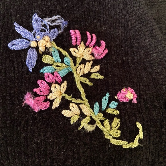 Northern Traditions Floral Knit Black Sweater Vest XL - Picture 9 of 12
